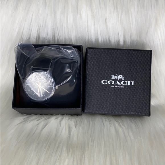 Coach Men's Watch Baxter  W1584 Leather Black - Picture 9 of 10